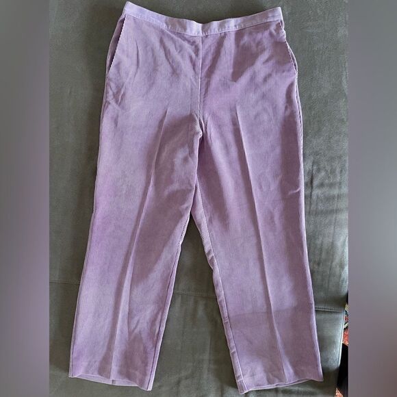 Alfred Dunner lavender lilac pull on pants sz 16 P  s pockets elasticized waist - Picture 7 of 13